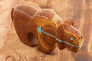 Zuni Indian Red Onyx Buffalo Fetish
